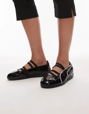 PUMA Speedcat ballet flats in glossy black - Image 1
