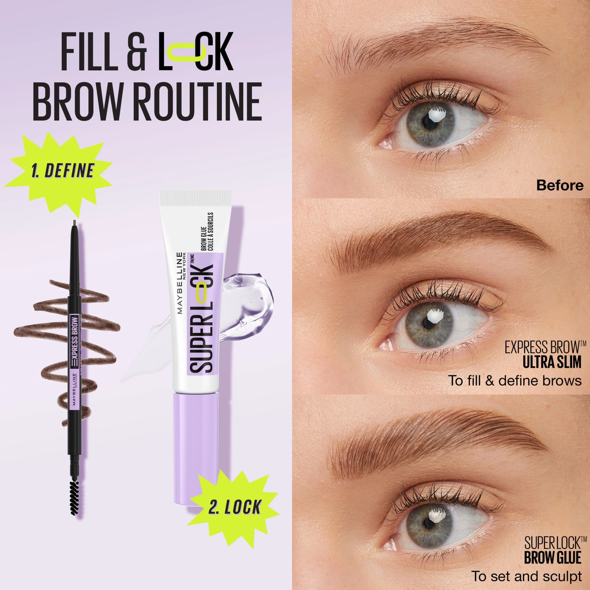 Maybelline Eyestudio Super Lock Brow Glue Eyebrow Gel - Clear thumbnail 3