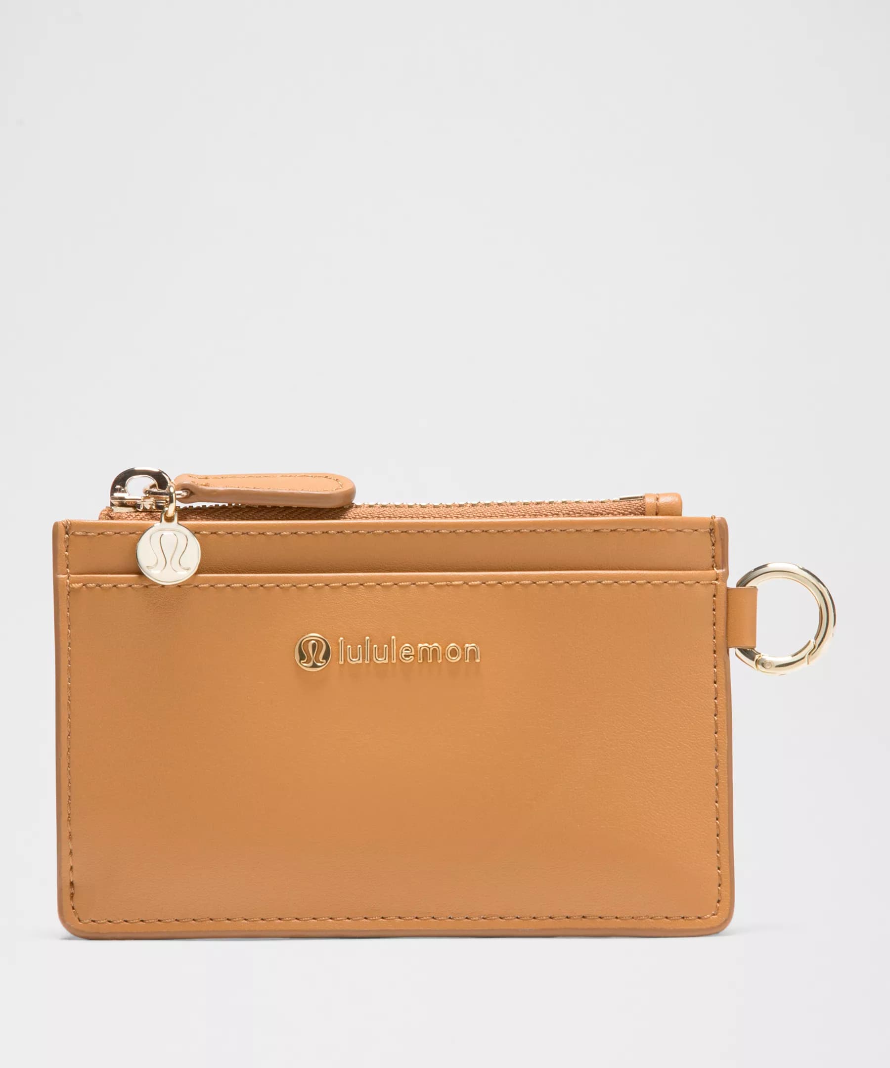 Leather Alternative Card Case - Chestnut Brown/Gold - ONE SIZE - Image 1