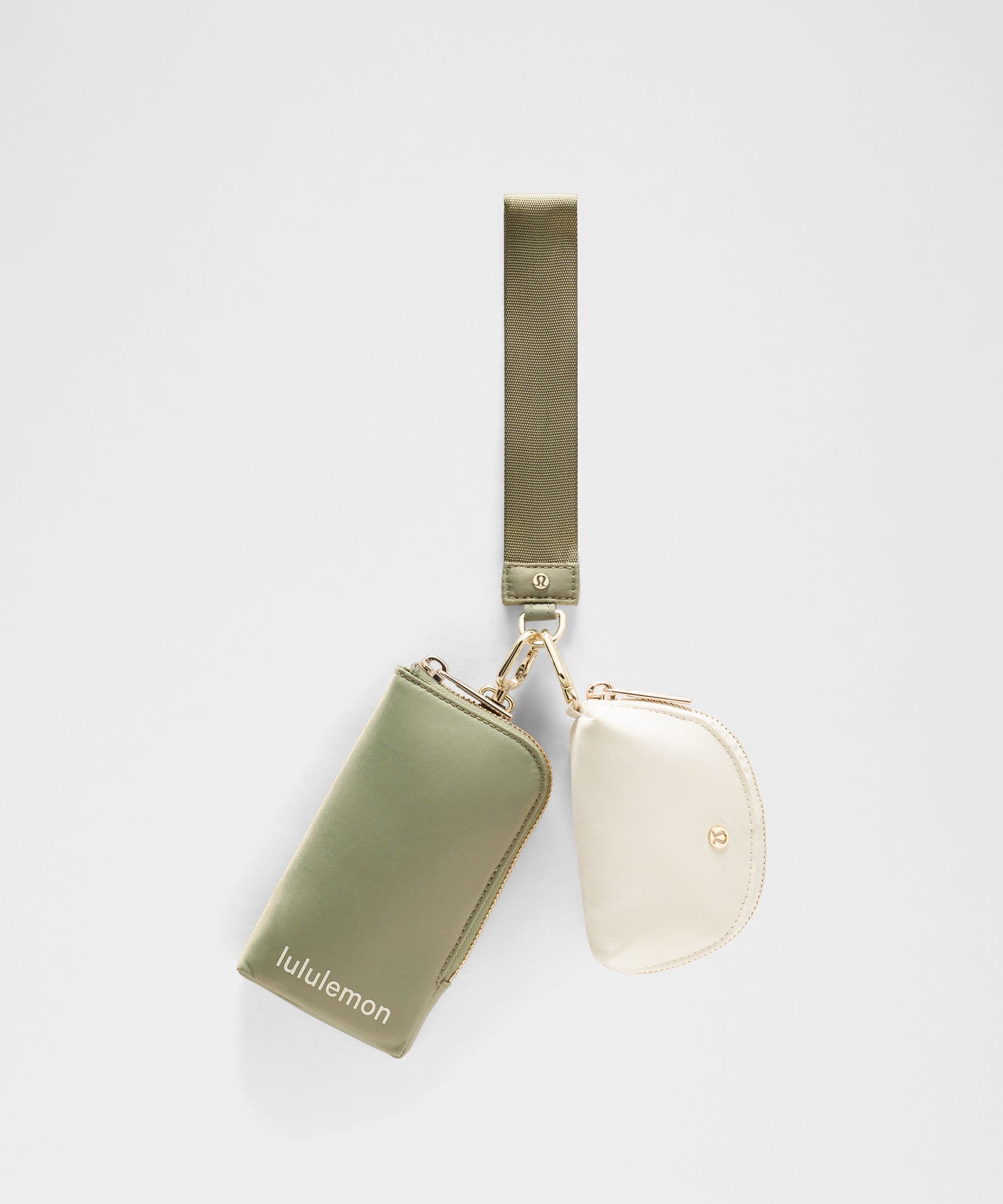 Dual Pouch Wristlet *Wallet - Bay Leaf/Light Ivory - ONE SIZE