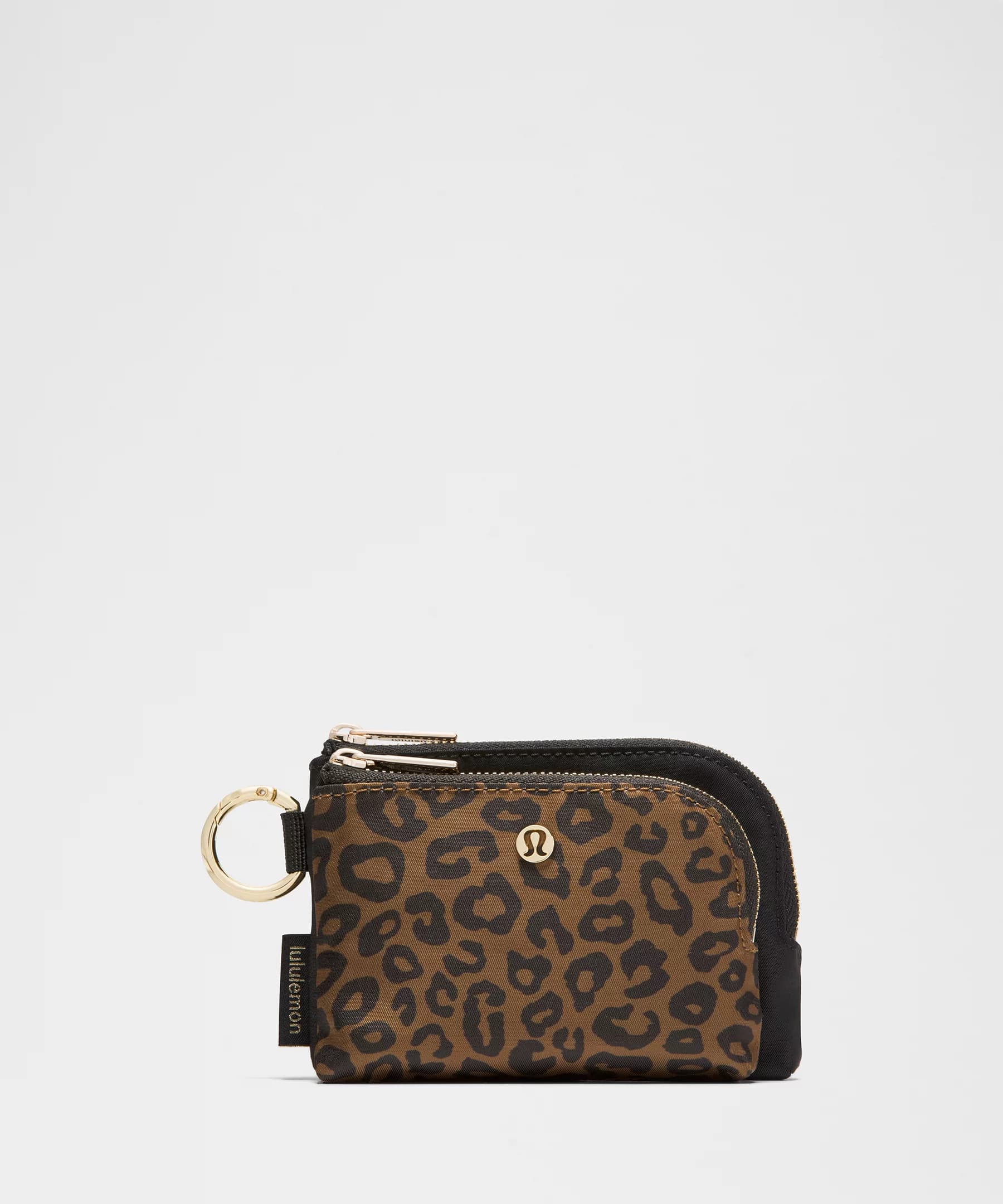 Double Zip Clippable Card Pouch - Black/Leopardo Shift Midi Desert Khaki Multi - ONE SIZE - Image 1