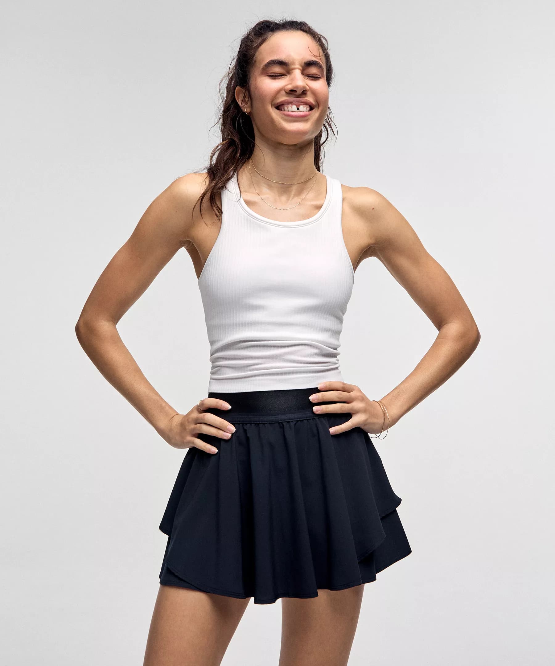 Ebb to Street Cropped Racerback Tank Top *Light Support, B/C Cup - White - 4 - Image 1