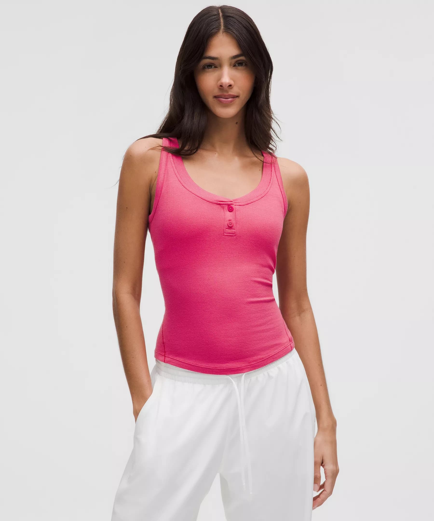 Hold Tight Henley Tank Top - Raspberry coulis - 2 - Image 1