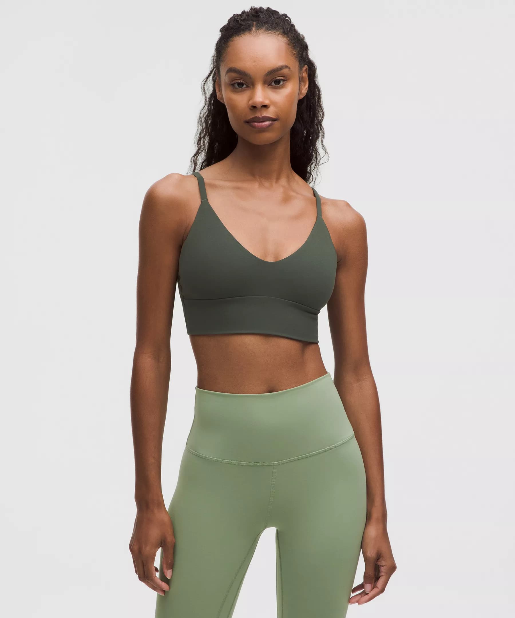 lululemon Focuser Scoop-Neck Bra Nulu *Light Support, A/B Cup - Rainforest Green - XXS - Image 1