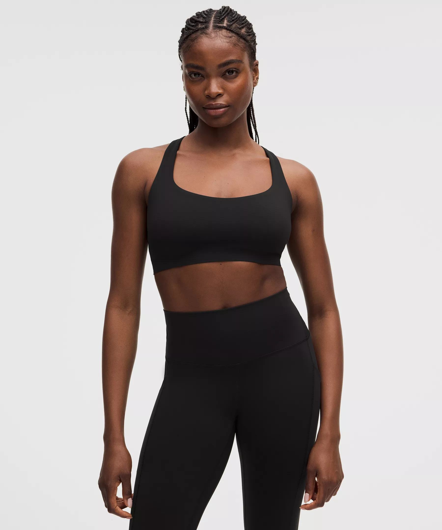 FlexyFlex Strappy Yoga Bra *Light Support, D-DDD Cups - Black - L/XL - Image 1