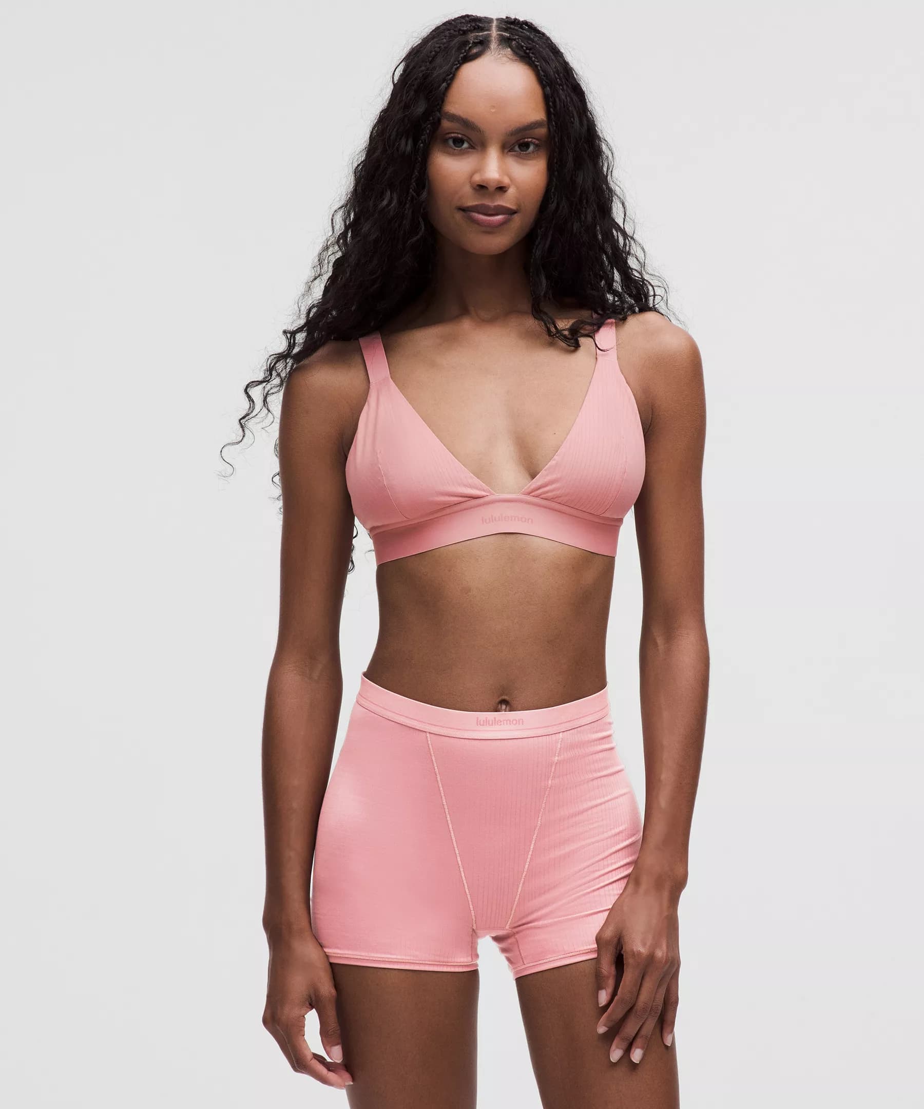 Stretch Cotton Ribbed Logo Bralette *B/C Cup - Image 1
