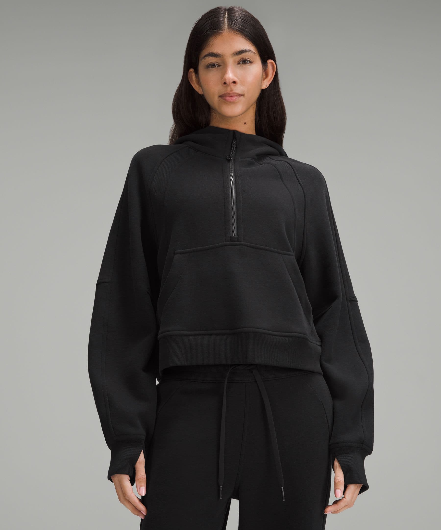 Scuba Oversized Half-Zip Hoodie - Black - XS/S - Image 1