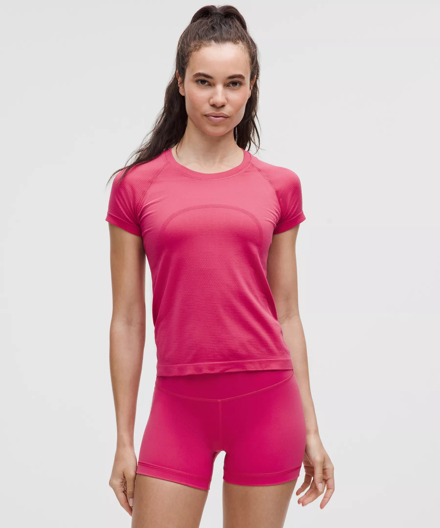 Swiftly Tech Short-Sleeve Shirt 2.0 *Waist Length - Raspberry Coulis/Raspberry Coulis - 18 - Image 1