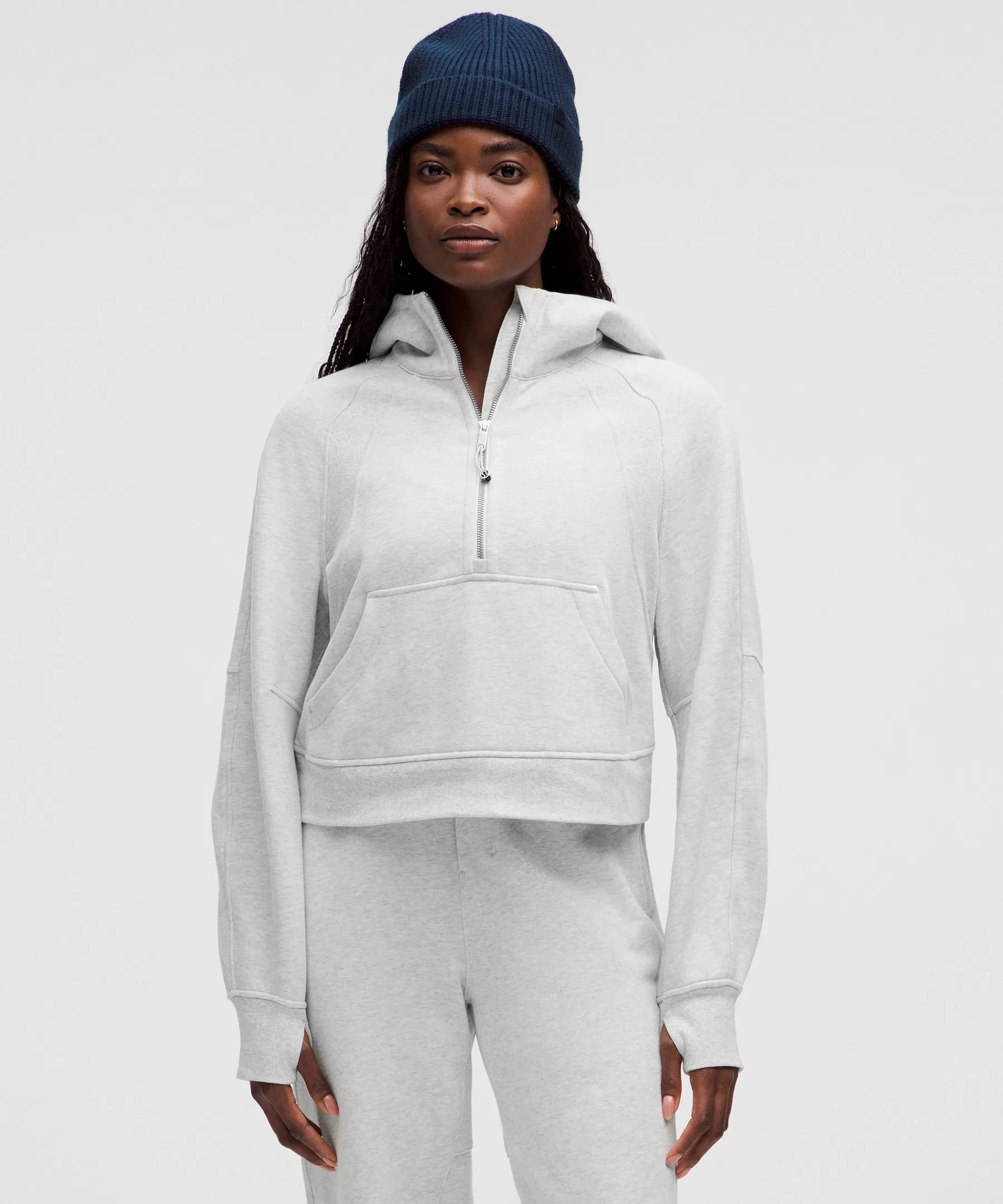 Scuba Oversized Half-Zip Hoodie - Heathered Core Ultra Light Grey - XL/XXL - Image 1
