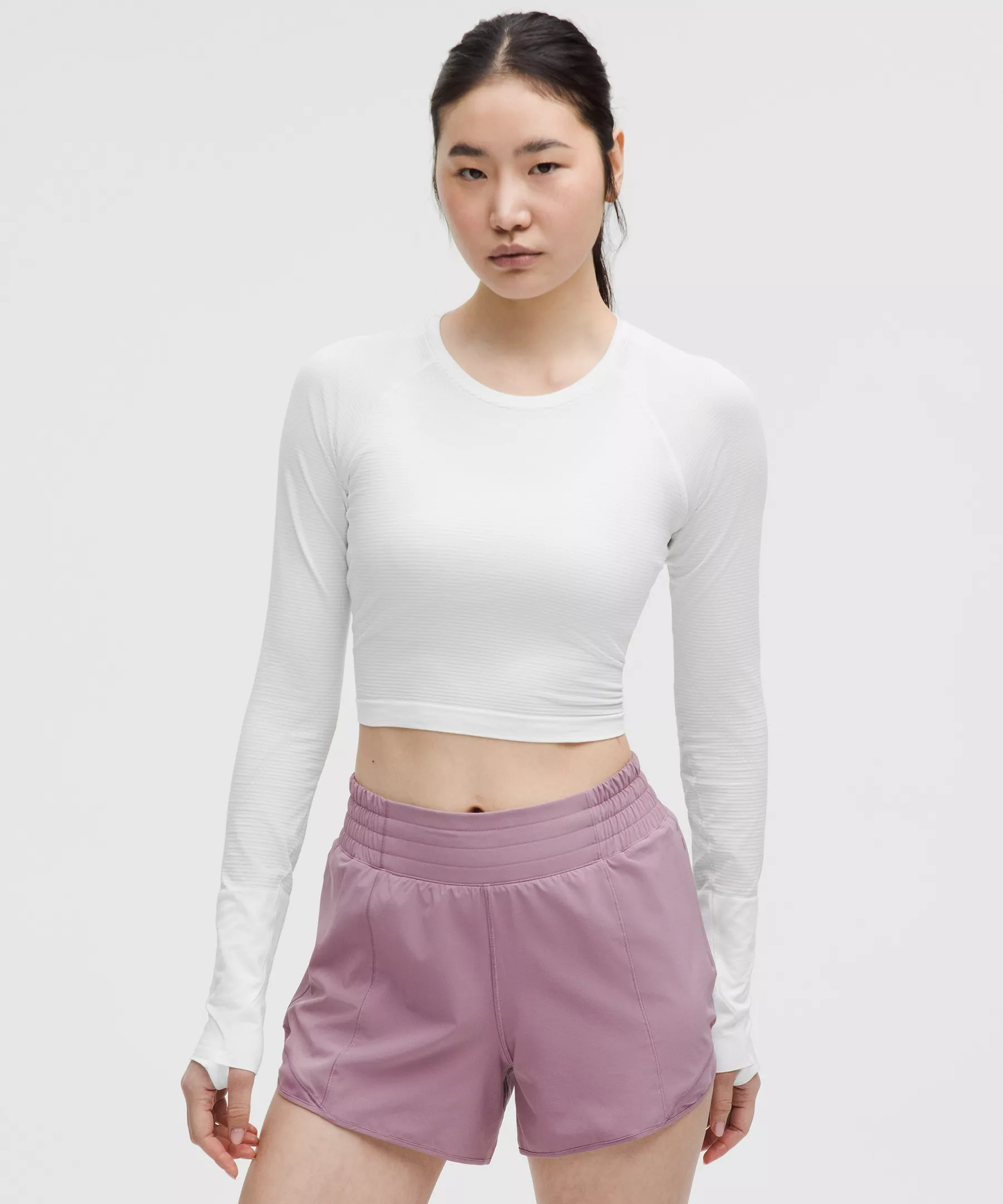 Swiftly Tech Cropped Long-Sleeve Shirt 2.0 - White/White - 4 - Image 1