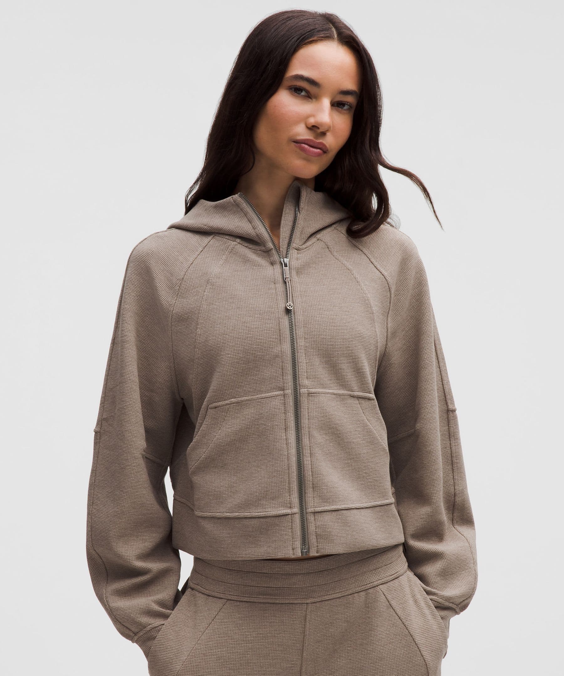 Scuba Oversized Full-Zip Hoodie *Waffle - Heathered Warm Ash Grey - XS/S