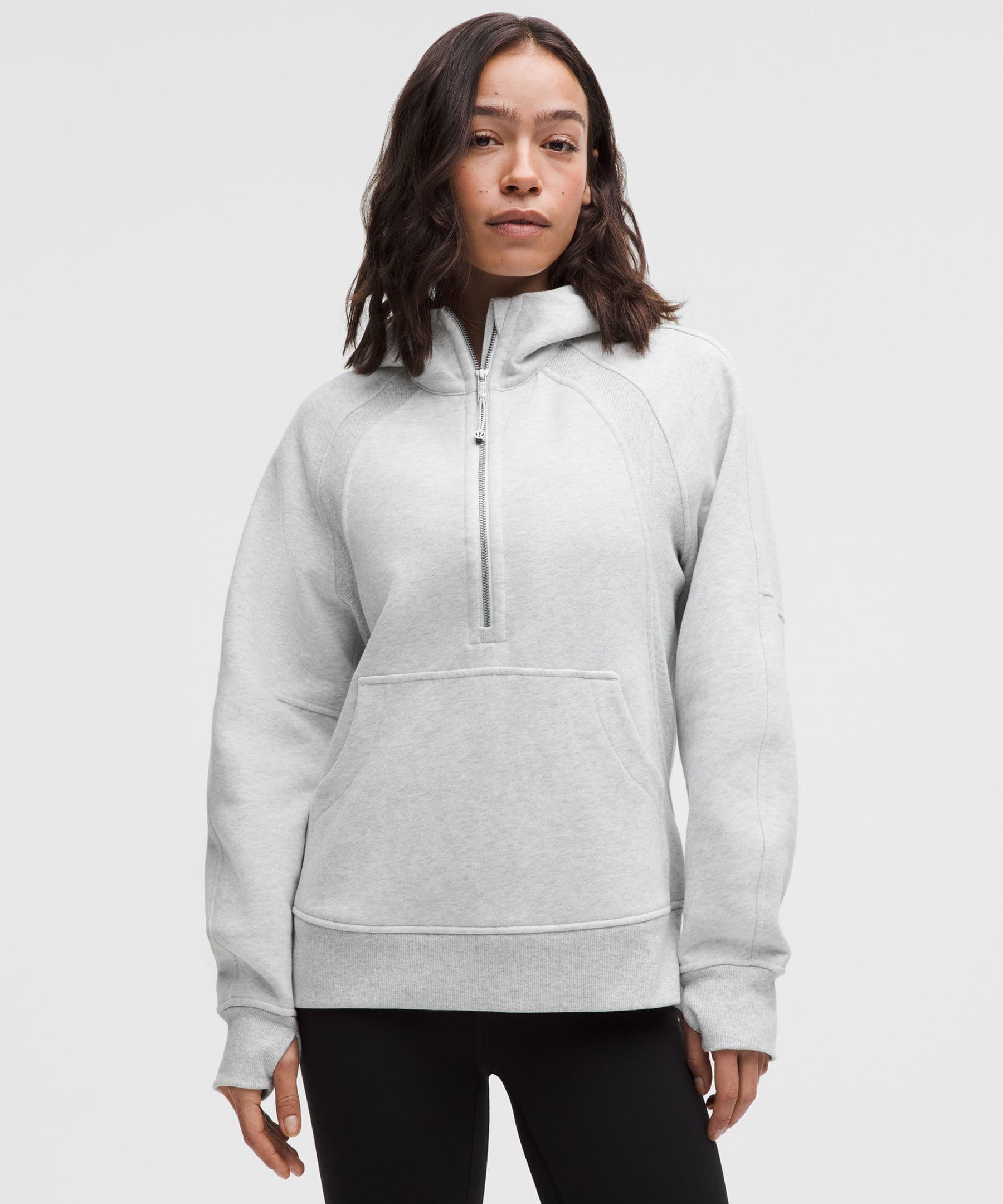 Scuba Oversized Half-Zip Hoodie *Long - Heathered Core Ultra Light Grey - XS/S