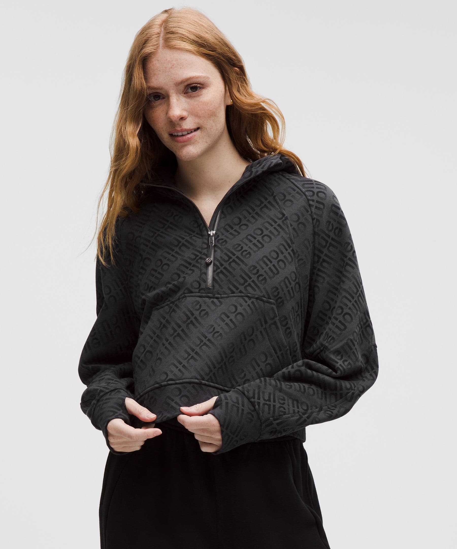 Scuba Oversized Half-Zip Hoodie - Flux Wordmark WP Black Multi - XS/S