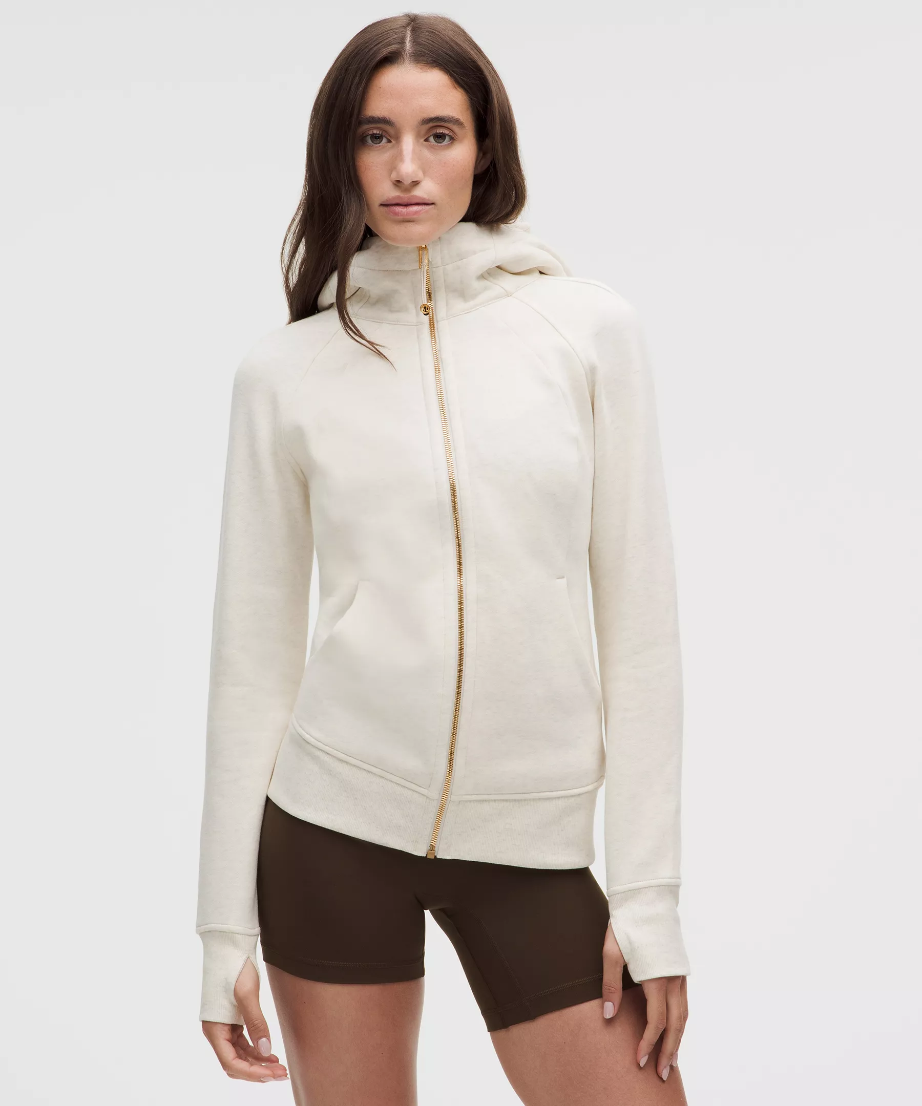 Scuba Full-Zip Hoodie - Heathered Light Ivory/Gold - 8 - Image 1