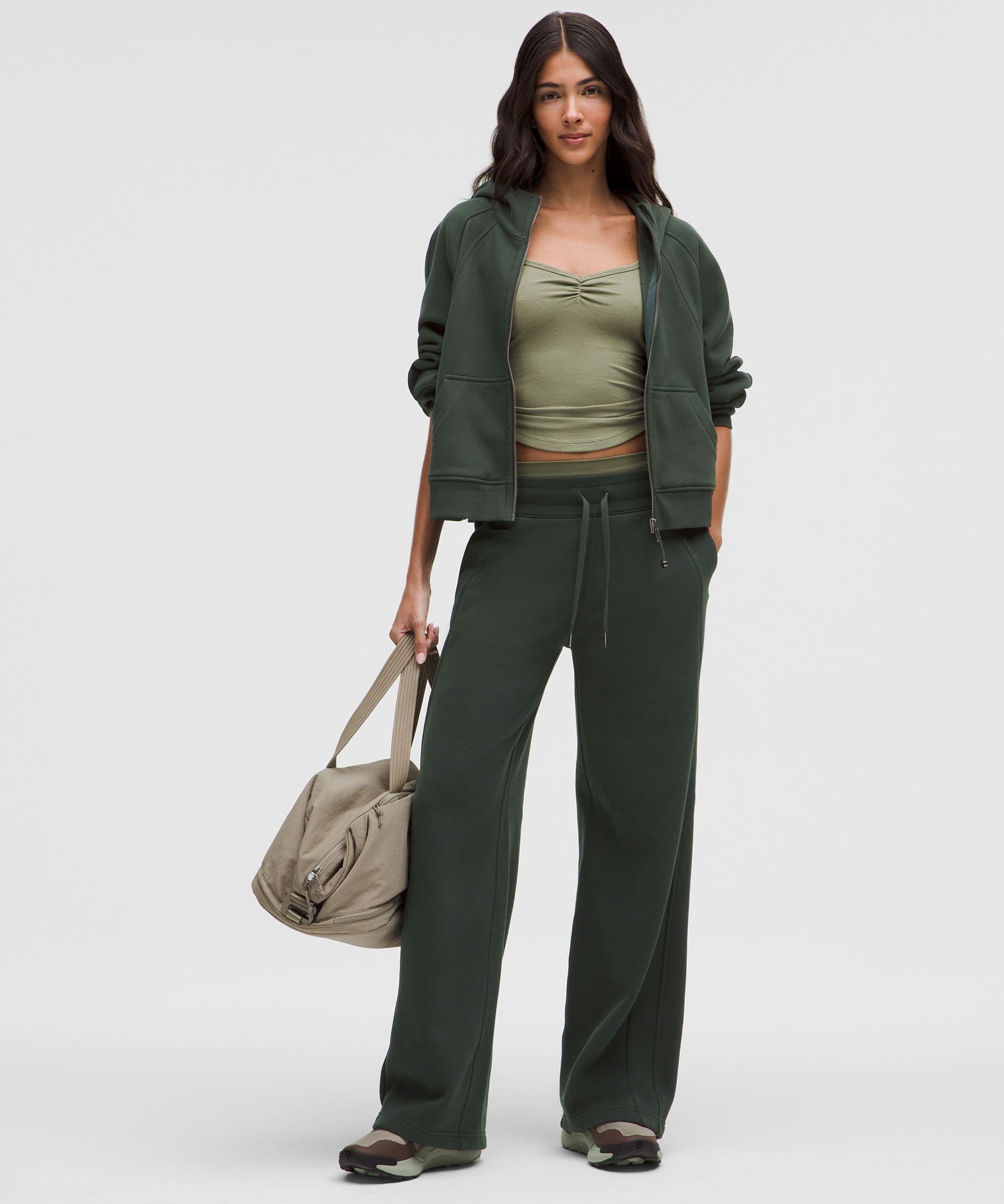 Scuba Mid-Rise Wide-Leg Pant *Regular - Rainforest Green - XS
