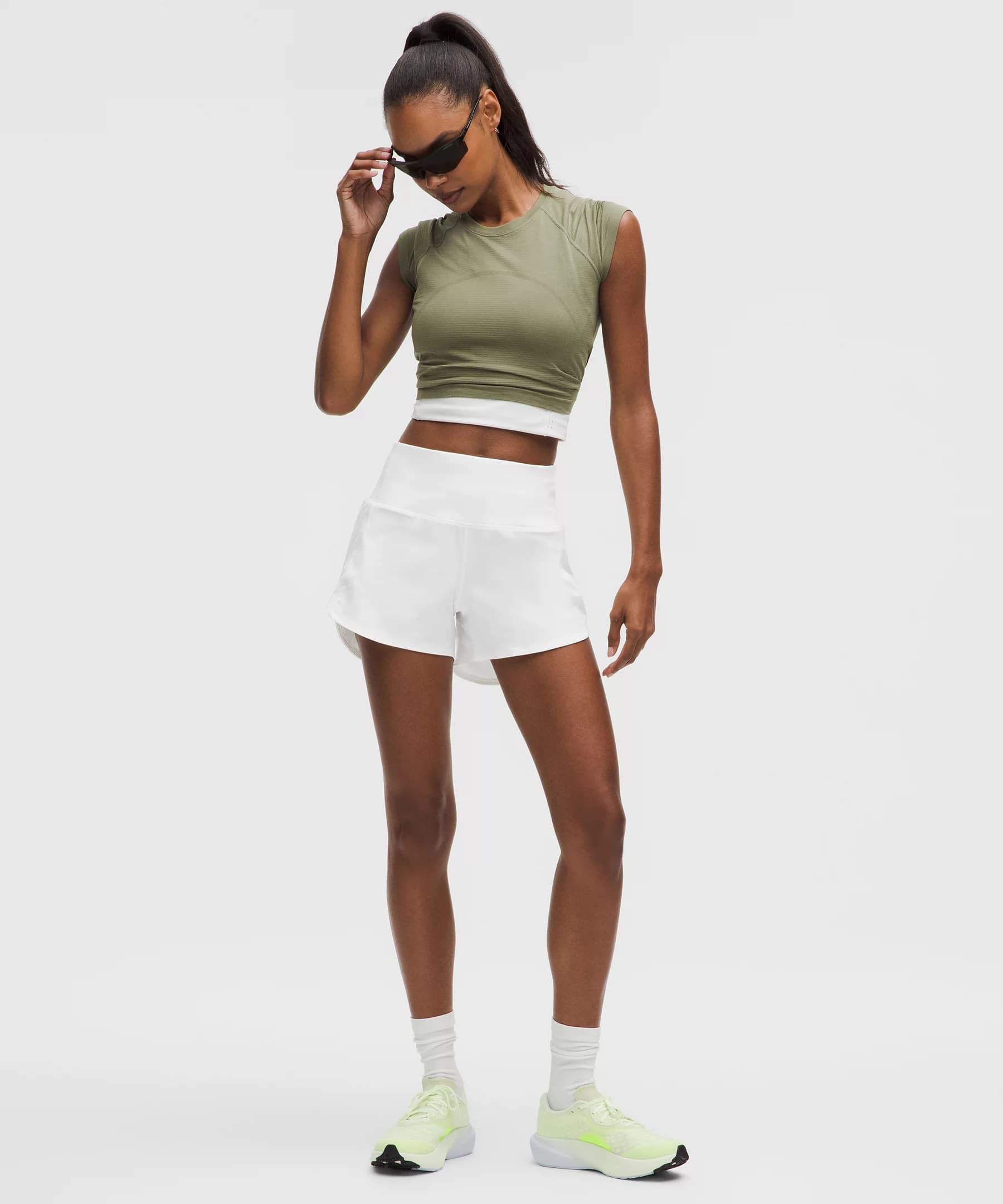 Speed Up High-Rise Lined Short 4" - White - 2 - Image 1