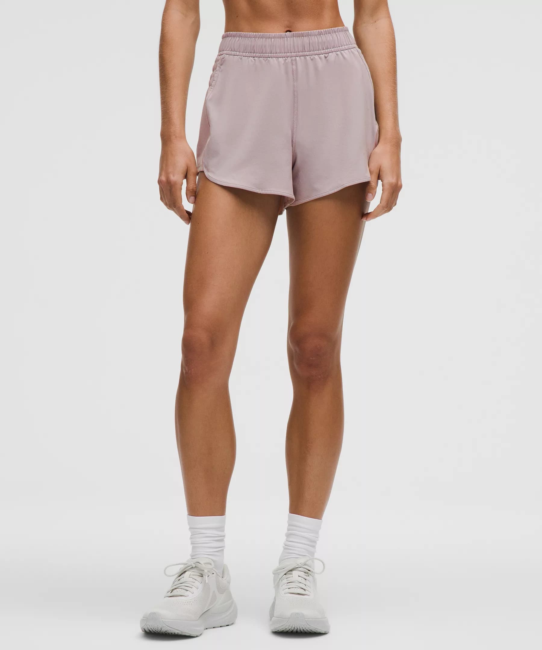 Ruched-Side High-Rise Short 3" - Mauve Grey - S - Image 1