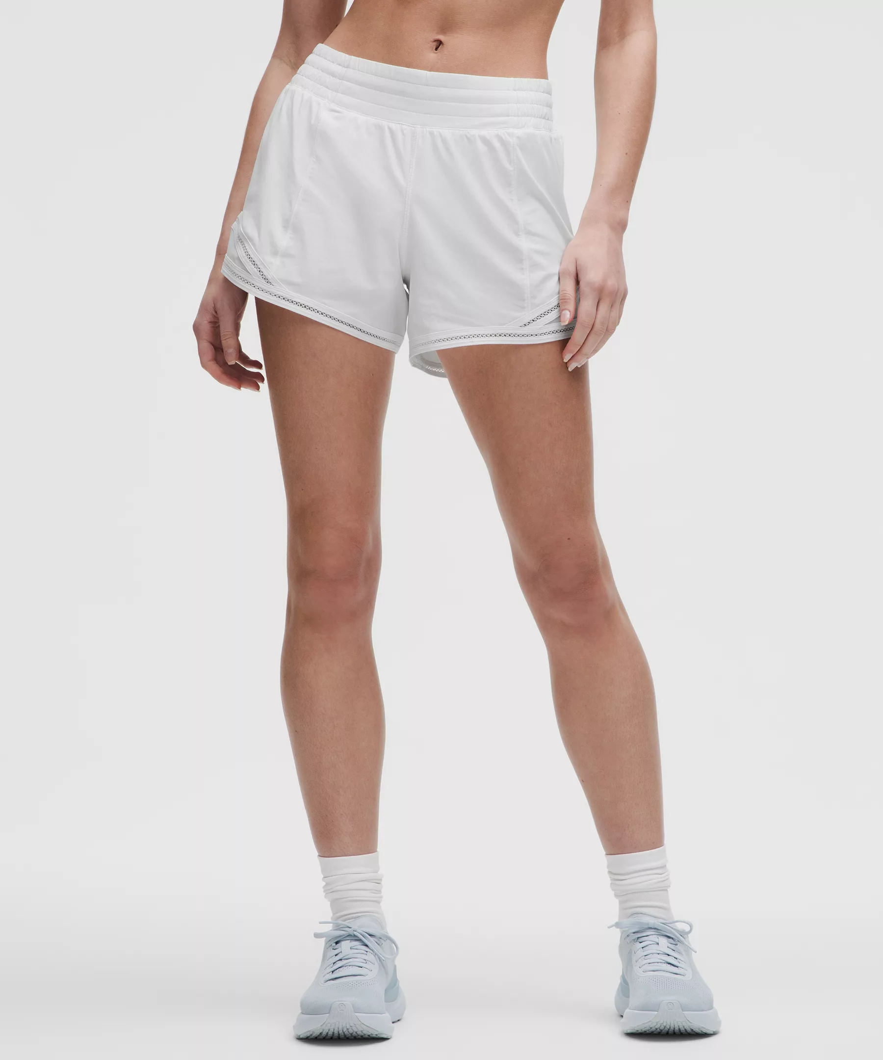 Hotty Hot High-Rise Lined Short 4" *Lace Trim - White - 2 - Image 1