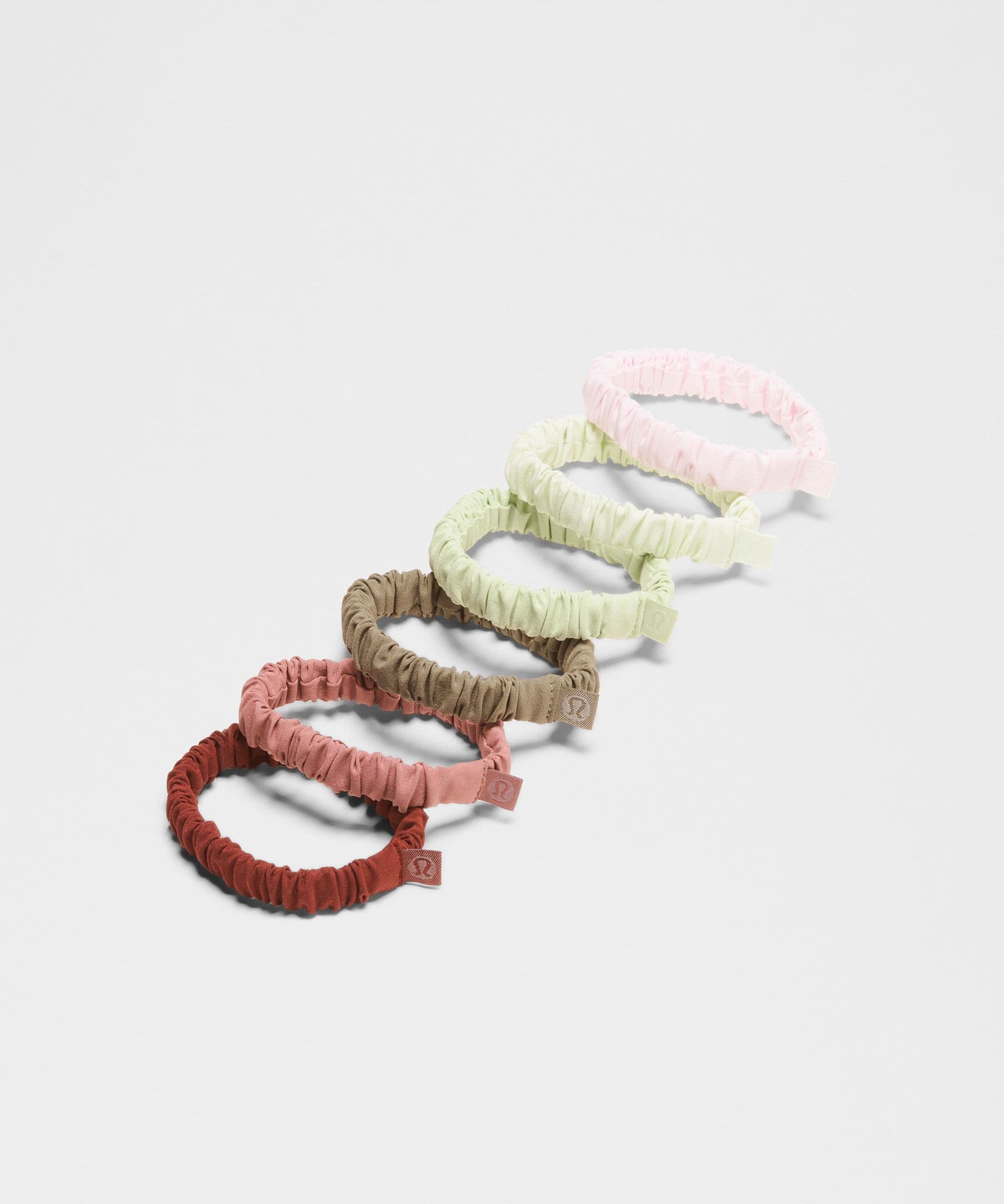 Skinny Scrunchies *6 Pack - Bay Leaf/Lemongrass/Kohlrabi Green/Blissful Pink/Red Clay/Rockwood - ONE SIZE