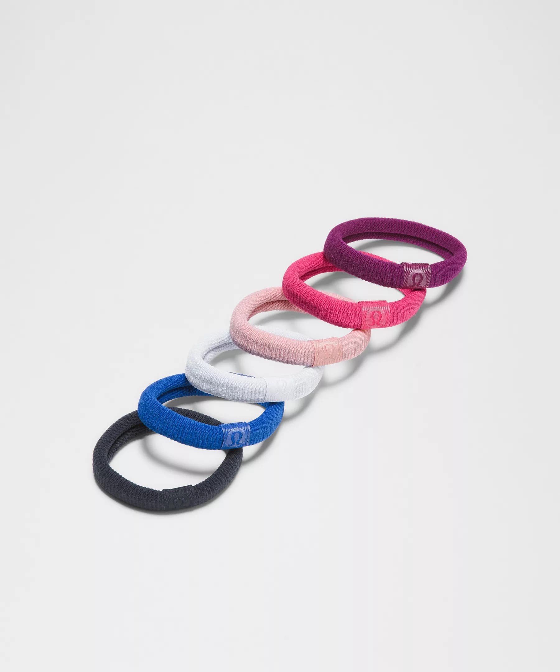 Knit Hair Ties *6 Pack - Chilled Grape/Raspberry Coulis/Pink Haze/Starch Blue/Galactic Blue/True Navy - ONE SIZE - Image 1