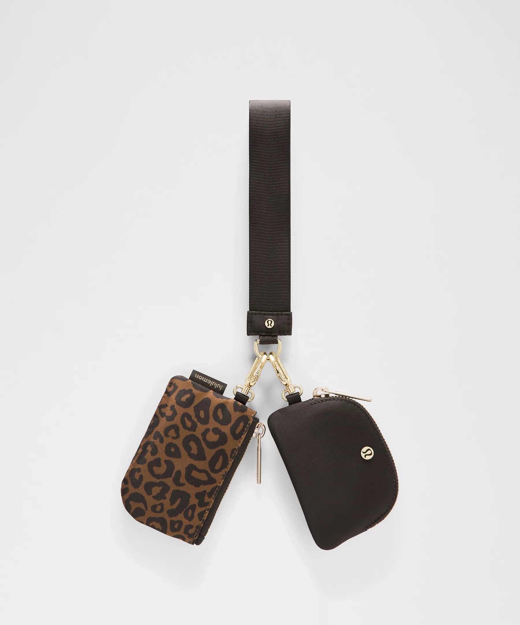 Dual Pouch Wristlet - Leopardo Shift Midi Desert Khaki Multi/Night Brown/Gold - ONE SIZE - Image 1