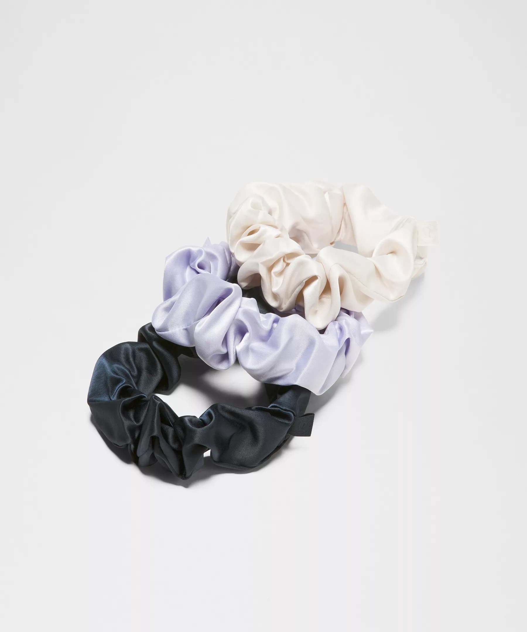 Uplifting Scrunchies Satin *3 Pack - Light Ivory/Lavender Frost/True Navy - ONE SIZE - Image 1