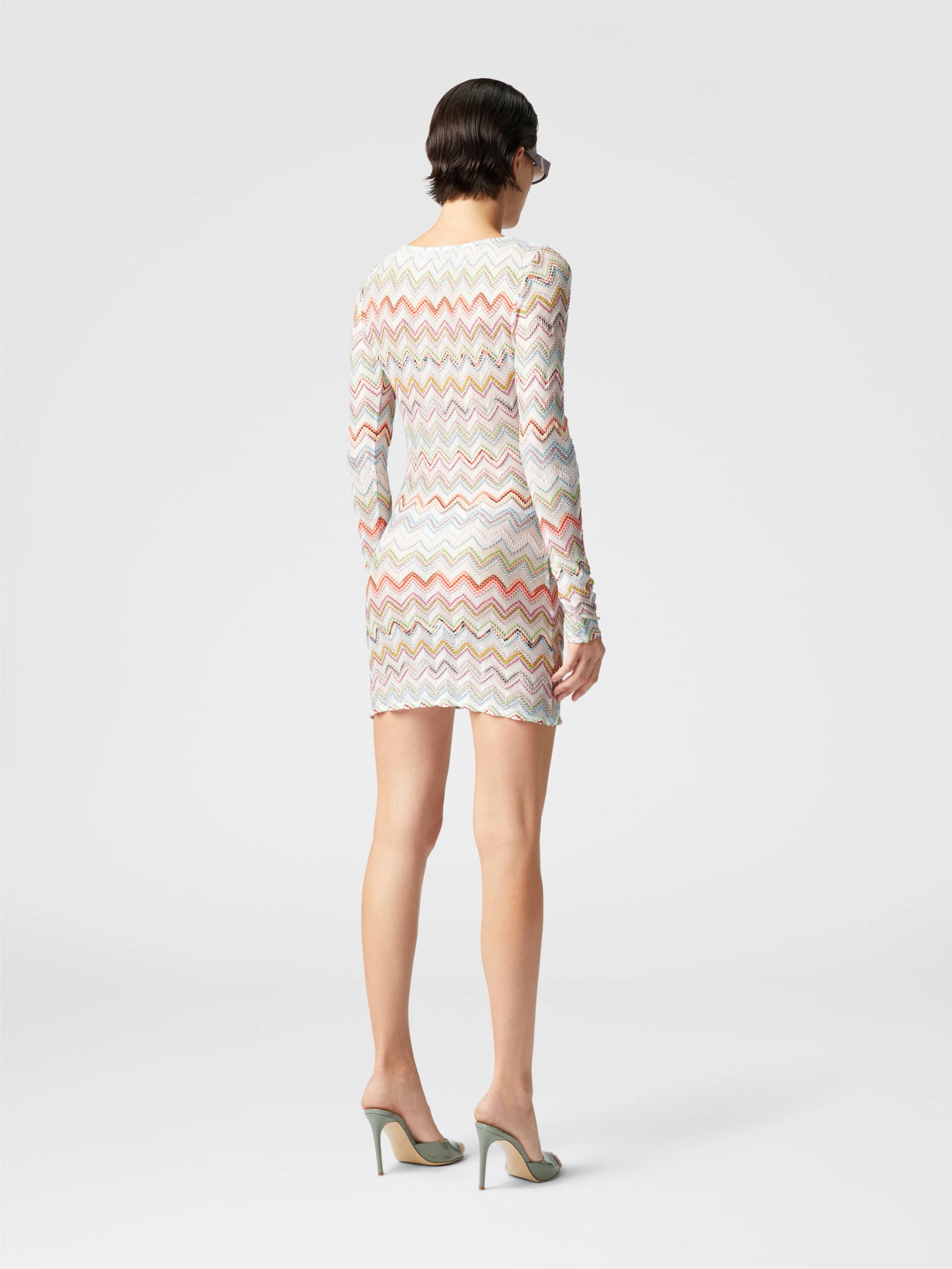 Short cover-up dress with zig zag lamé 3D thumbnail 3