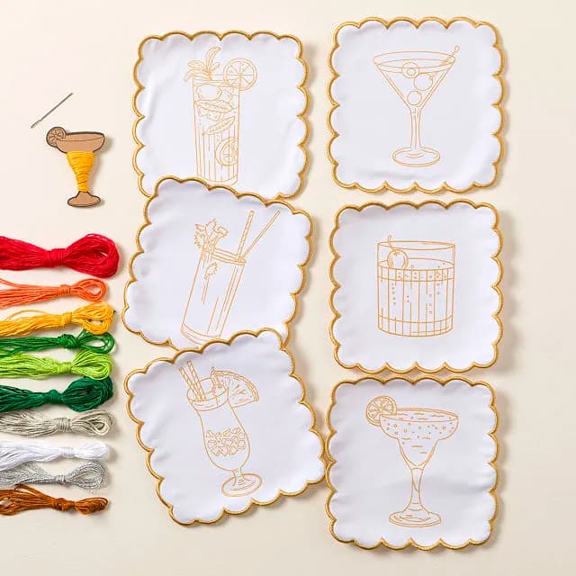 Stitch Your Own Cocktail Napkin - Set of 6 - Image 1