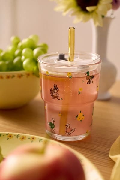 Claire Party Animals To-Go Glass Tumbler Cup - Image 1
