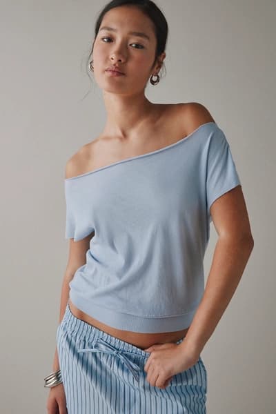 Out From Under Off-The-Shoulder Banded Hem Tee - Image 1