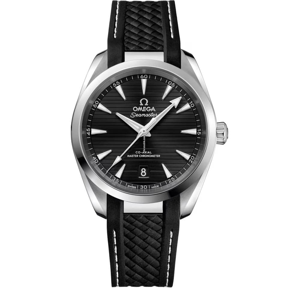 Omega Seamaster Aqua Terra 150M 38mm Black Dial on Rubber... for $5,575 for sale from a Trusted Seller on Chrono24