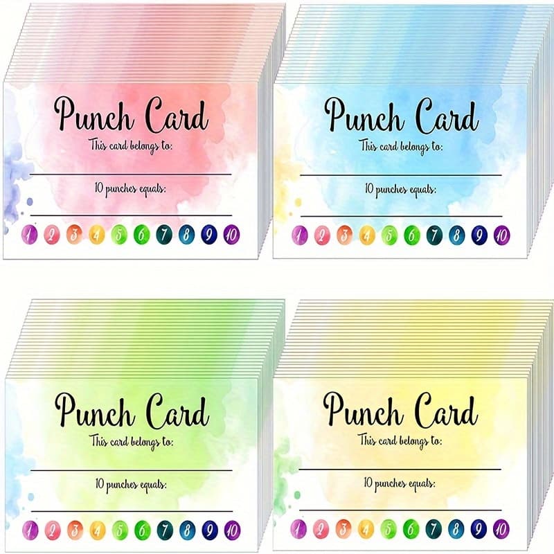50 Punch Cards Per Pack Are Suitable for Classroom Behavior Rewards, Motivational Punch Cards, And Business Teachers - Image 1