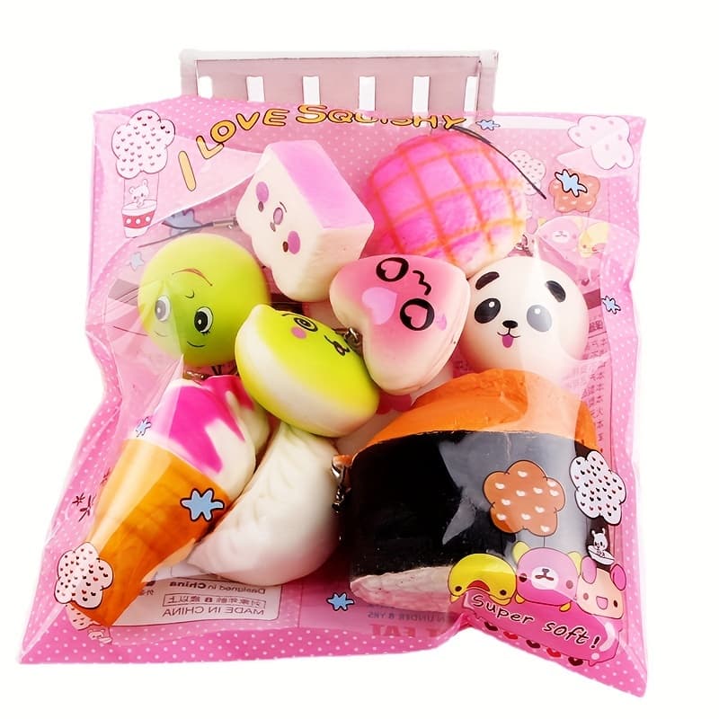 Medium Soft 10pcs Squishies Toy Kawaii Mini Bread Toys Key Banana Cake Toast Squishy Toy Squishy Pack Toy Random NEW - Image 1