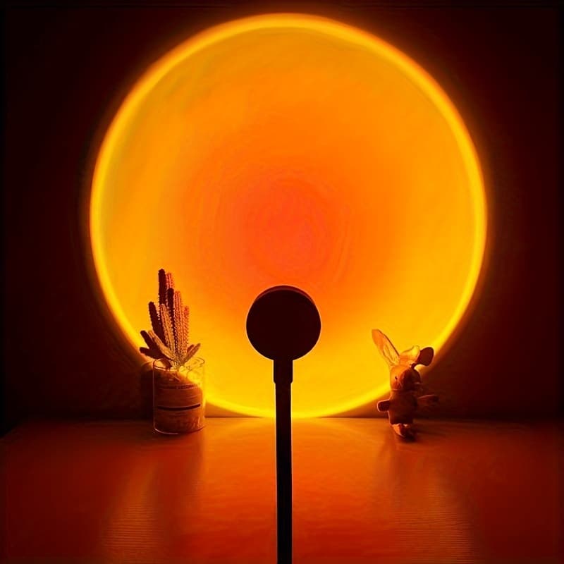 RGB16-Color USB LED Sunset Projection Lamp with 4 Mode Settings, Aluminum Alloy, Ideal for Home Decor, Living Room, Christmas, Weddings, Desk Accessories, Travel, Camping, Birthday Parties - No Battery Required, Camping Light|Sundown Effect|Aluminum Alloy Lamp