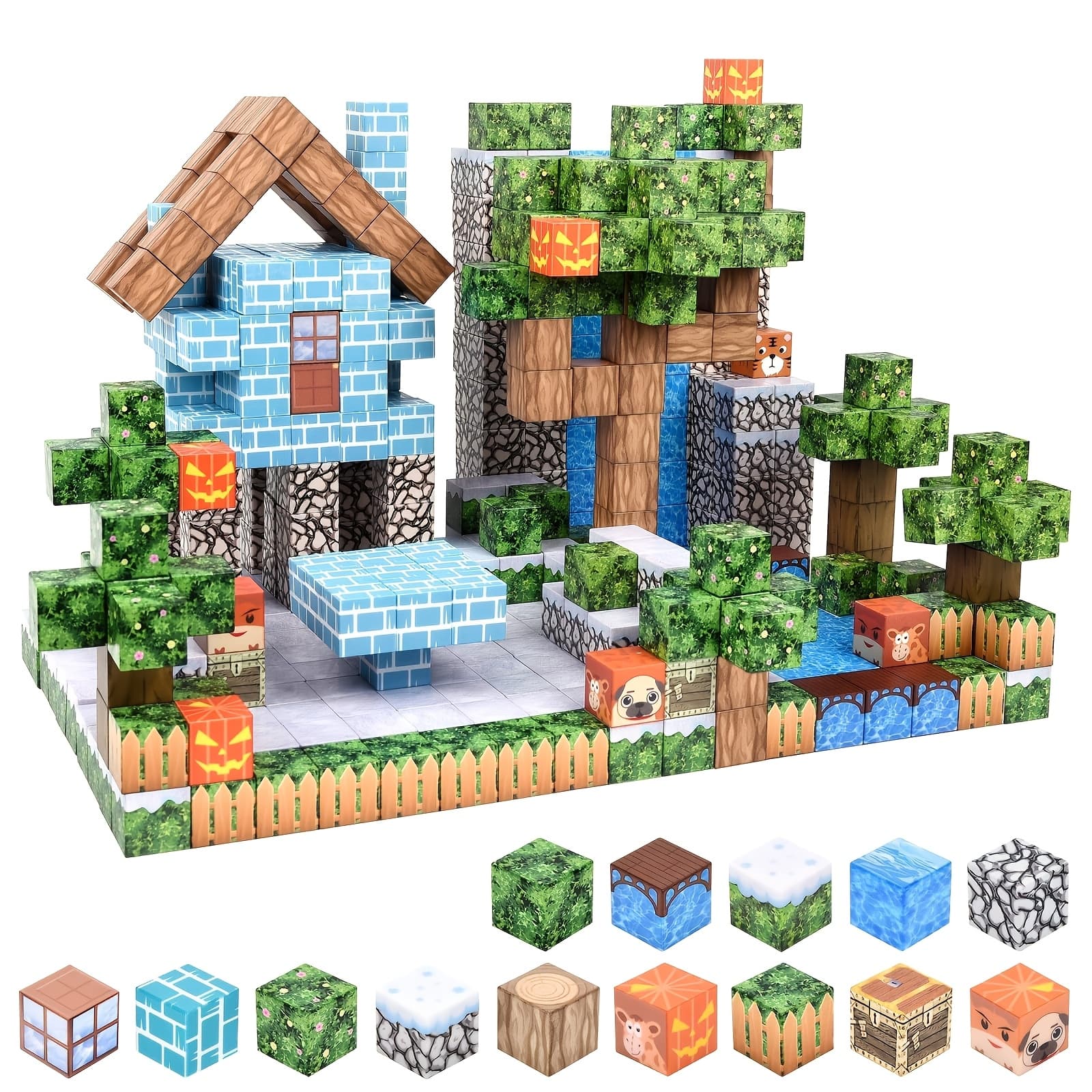 A Set of Imaginative Magnetic Toys, Perfect for Building And Creating, Ideal As a Christmas Or Halloween Present for Kids - Includes 100 Magnetic Building Blocks.