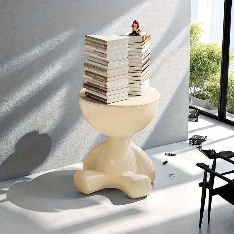 [Modern Simple Storage Table] 3 Colors Modern Round Side Table - Multifunctional Bedside Coffee Table and Office Desk Storage Rack - Matte Home Decoration - Image 1