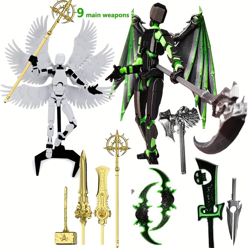 2pcs Titan 13 Action Figure Set - 3D Printed Robo Action Figures - Assembly Completed Angels VS Death Justice VS Evil T13 Figures for Collectors Desktop Decorations Halloween Christmas Gift