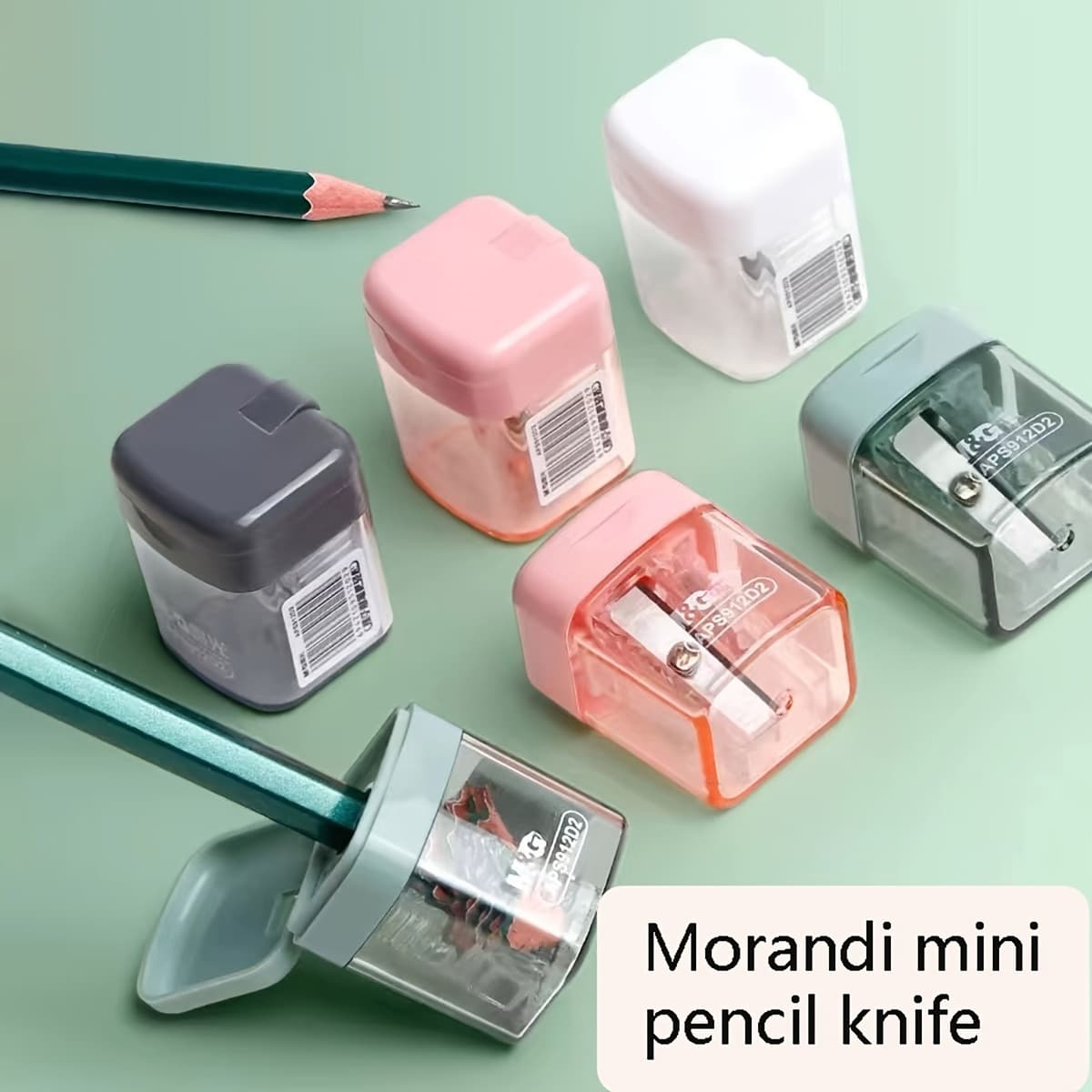 Random 4pcs portable mini pencil sharpener, high-value Morandi color pencil sharpener, a variety of styles, suitable for various types of pencils, simple and convenient, suitable for students