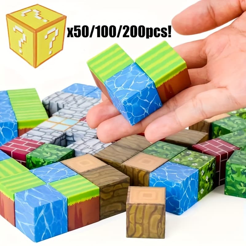 Magnetic Blocks-50/100/200/300pcs Magnetic Building Blocks Magnetic Cubes Stacking, STEM Sensory Toys For Kids Boys Girls Ages 3-8 Christmas Birthday Gifts