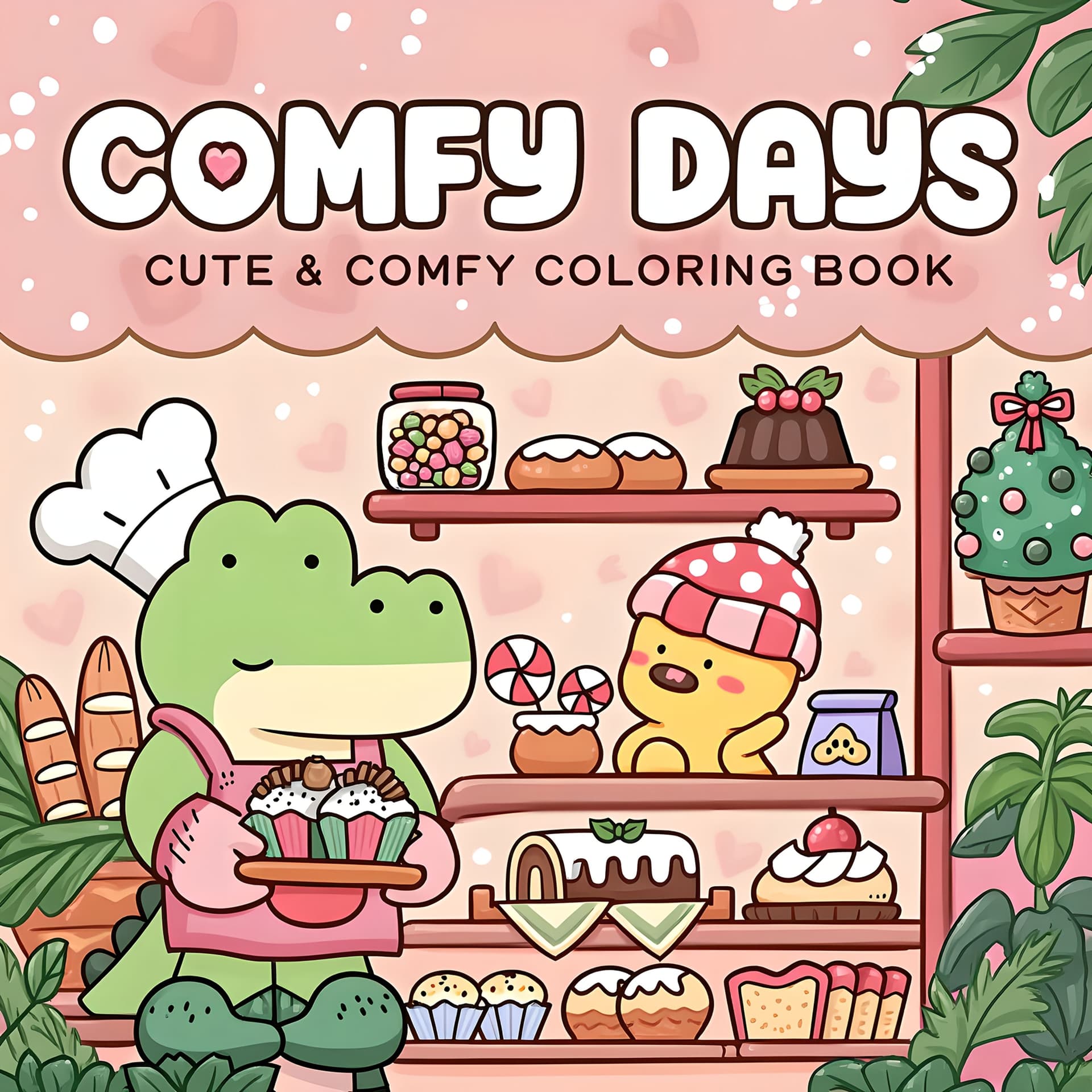 [Relaxing Coloring Book] Whimsical 1pc Comfy Days Adult Coloring Book | 24 Single-Sided Pages with Cute Animals & Pastel Illustrations for Relax & Relaxation, Perfect Gift for Easter Halloween Christmas (No Chemicals, Safe Art Supplies) - Image 1