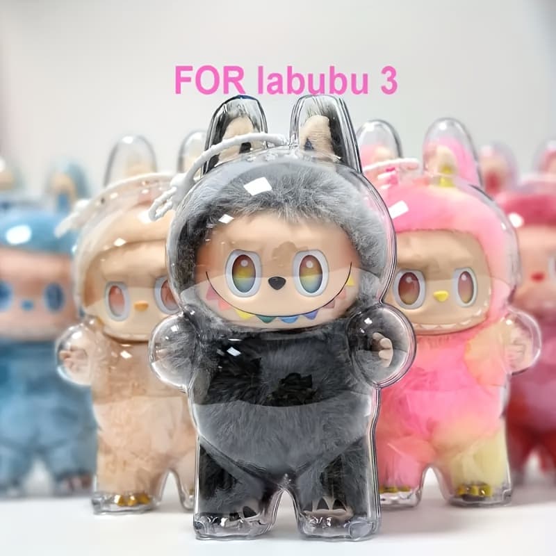 LA-BU-BU 3 New Transparent Protective Case Transparent Display Box, Dustproof Storage