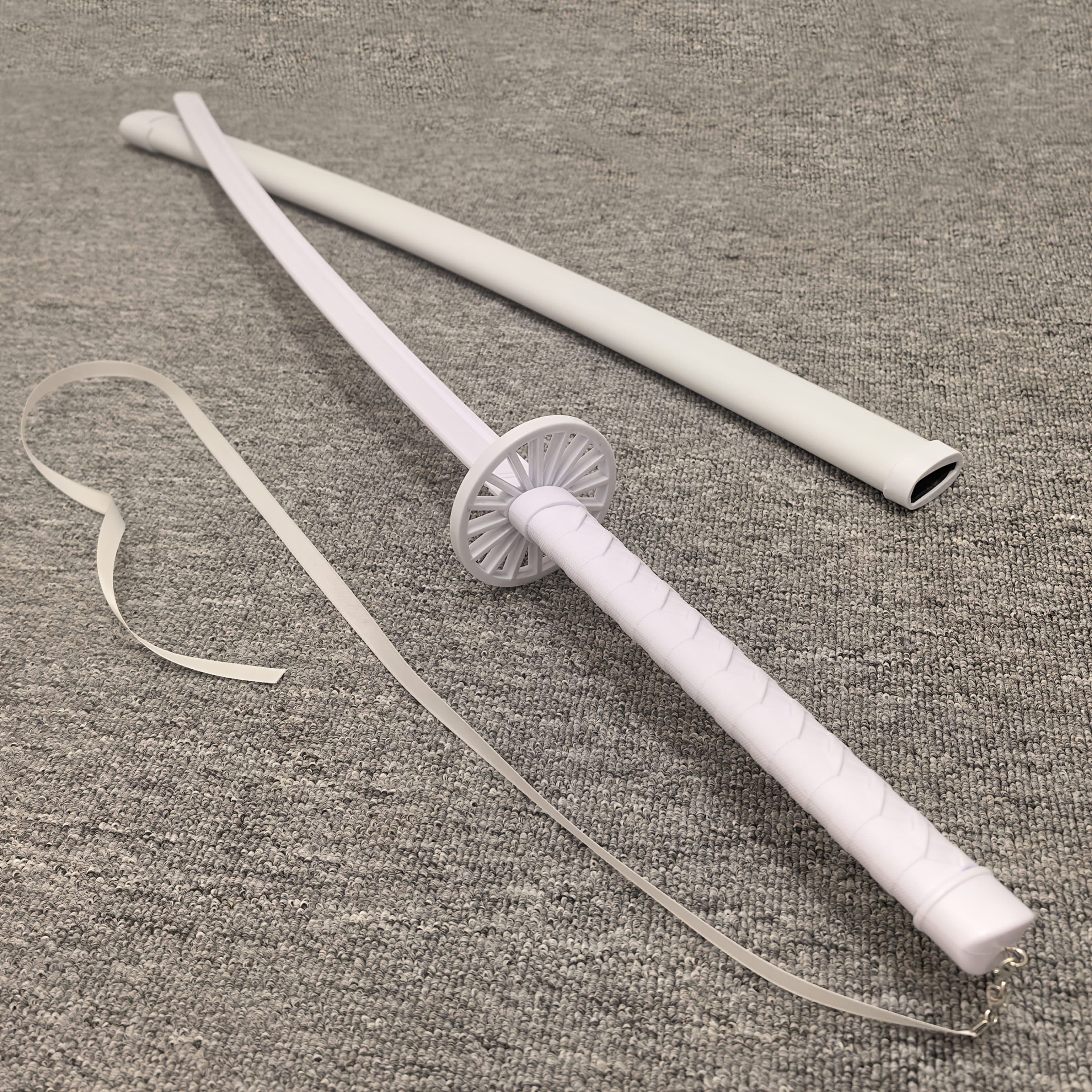 [White Cartoon Sword] 1pc White Plastic Cartoon Sword 100cm/39inch | With Scabbard, Suitable for Holiday Gifts, Carnival Props Long Sword