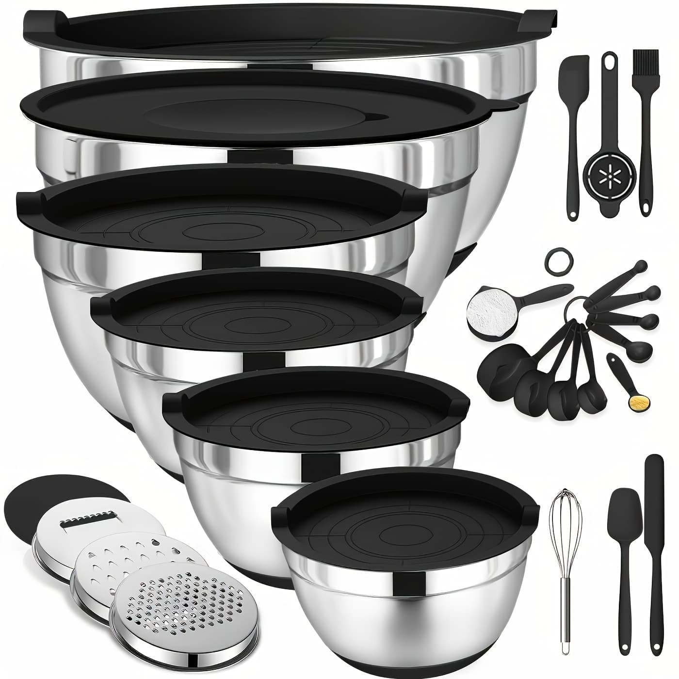 Stainless Steel Mixing Bowls Set with Lids