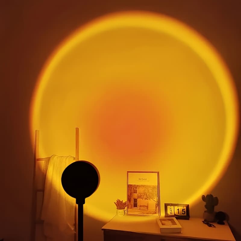 Sunset Lamp Projector USB Night Light, Romantic Floor Standing Bedroom Atmosphere Living Room Decoration with Rainbow Projection for Photo Background and Gift, Lamps for Living Room, Lamp, Mood Lighting, Home Decor, Aesthetic Lighting, Decorative Light, Lightweight Lamp, Durable Material, Adjustable Brightness, USB Light, Home Decorators, Couples Gift