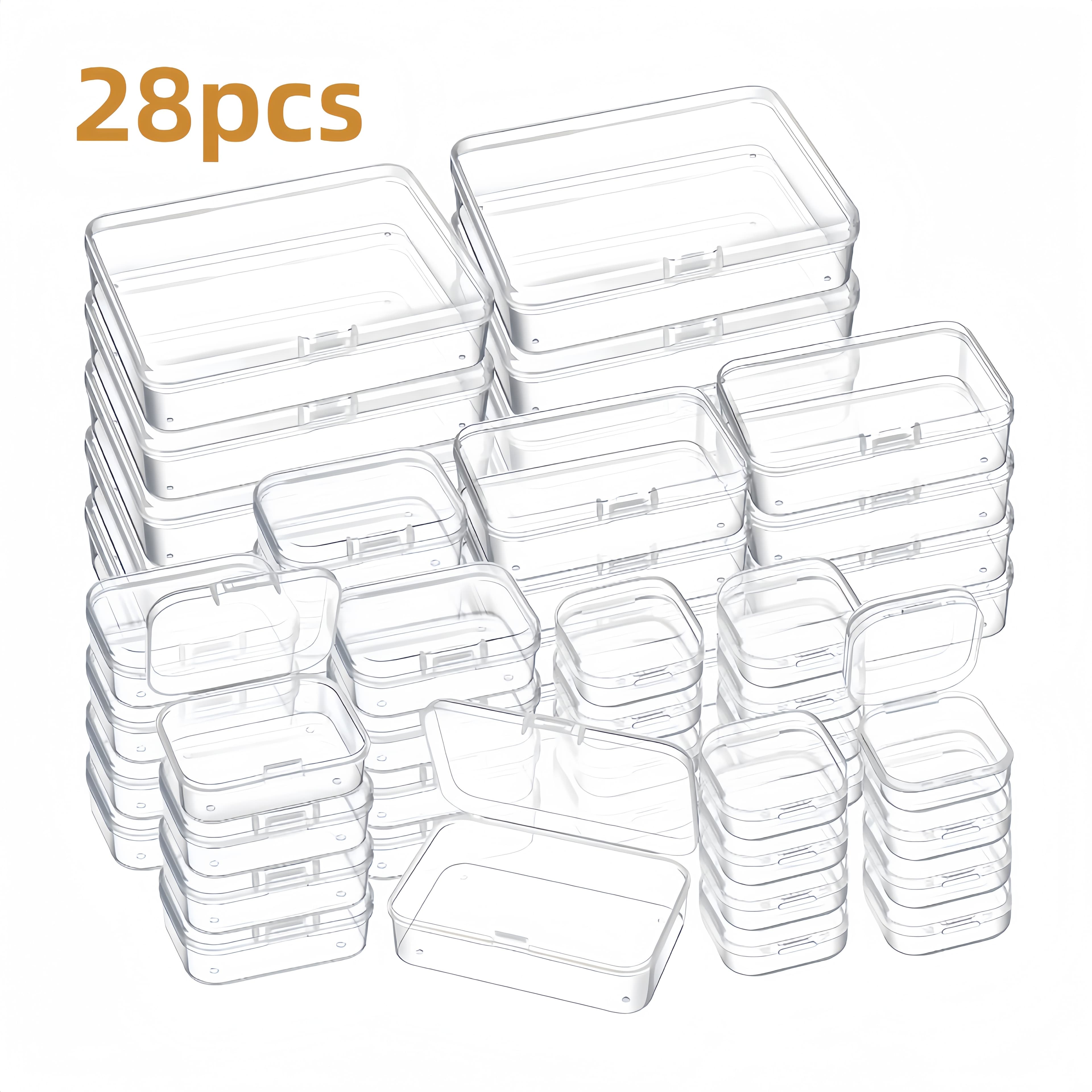 28pcs Set Plastic Storage Containers - Durable Clear Organizer Boxes for Beads, Jewelry, Office Supplies & Crafts