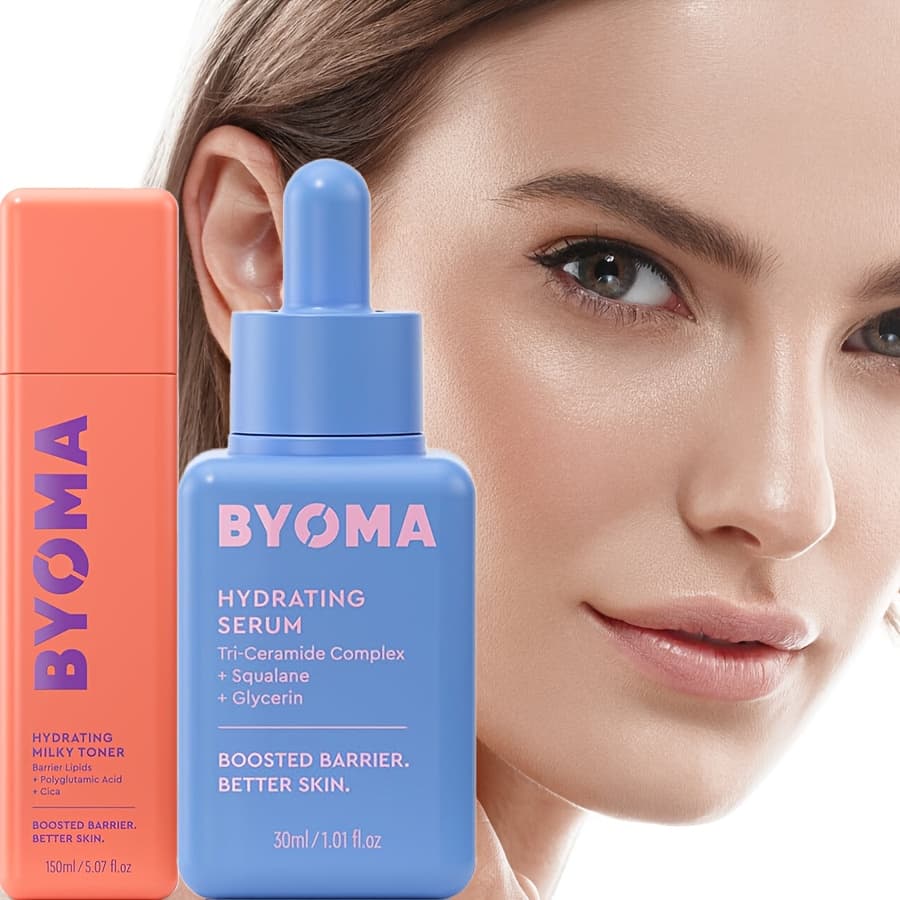 BYOMA Hydrating Milky Toner Dewy+Hydrating Serum Set, Ultra Hydrating Toner for FaceMoisturizing Facial Light Beige Care Kit - Suitable for All Light Beige Types,, Used for Hair, Skincare Routine, Silky Finish, Smooth Texture, Gentle Formula, Nourishing Ingredients, Skincare Essentials, Daily Skincare, All Light Beige Types