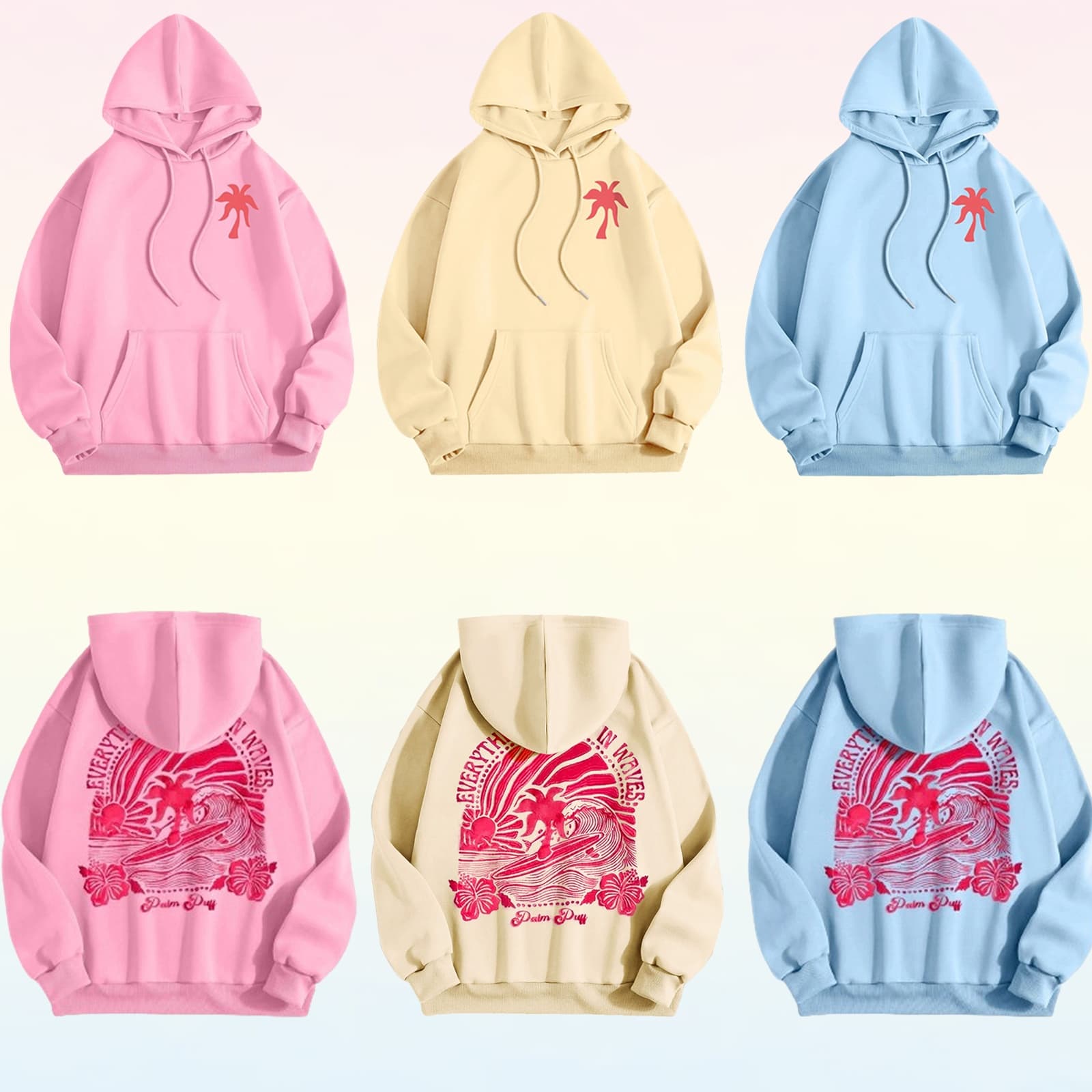 [Pink Hoodie] Soft Pink Women's Graphic Puff Sleeve Hoodie | Loose Fit Drop Shoulder Pullover with Ribbed Cuffs & Hem, Casual College Style for All Seasons, Everyday Outfit, Youthful Fashion, Durable Construction, Stylish Sweatshirt, Streetwear Fans, Soft Stretchy Polyester