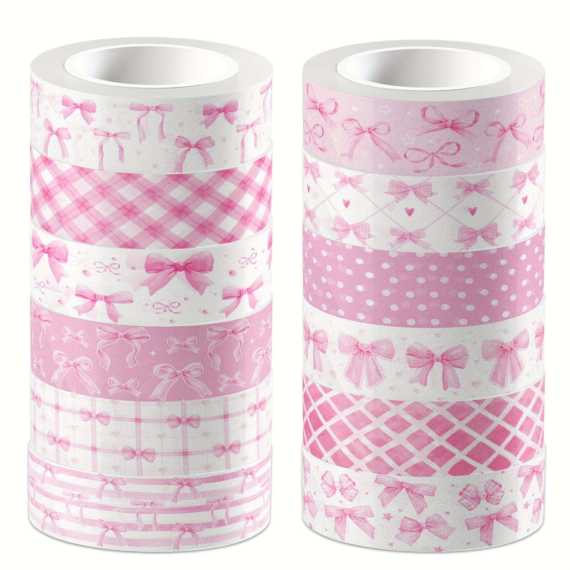 [Decorative Washi Tape] Pink Ribbon Washi Tape | Decorative Paper Sticker for DIY Crafts, Scrapbooking & Gift Wrapping, Non-Waterproof, Adheres to Plastic, Ideal for Creative Projects