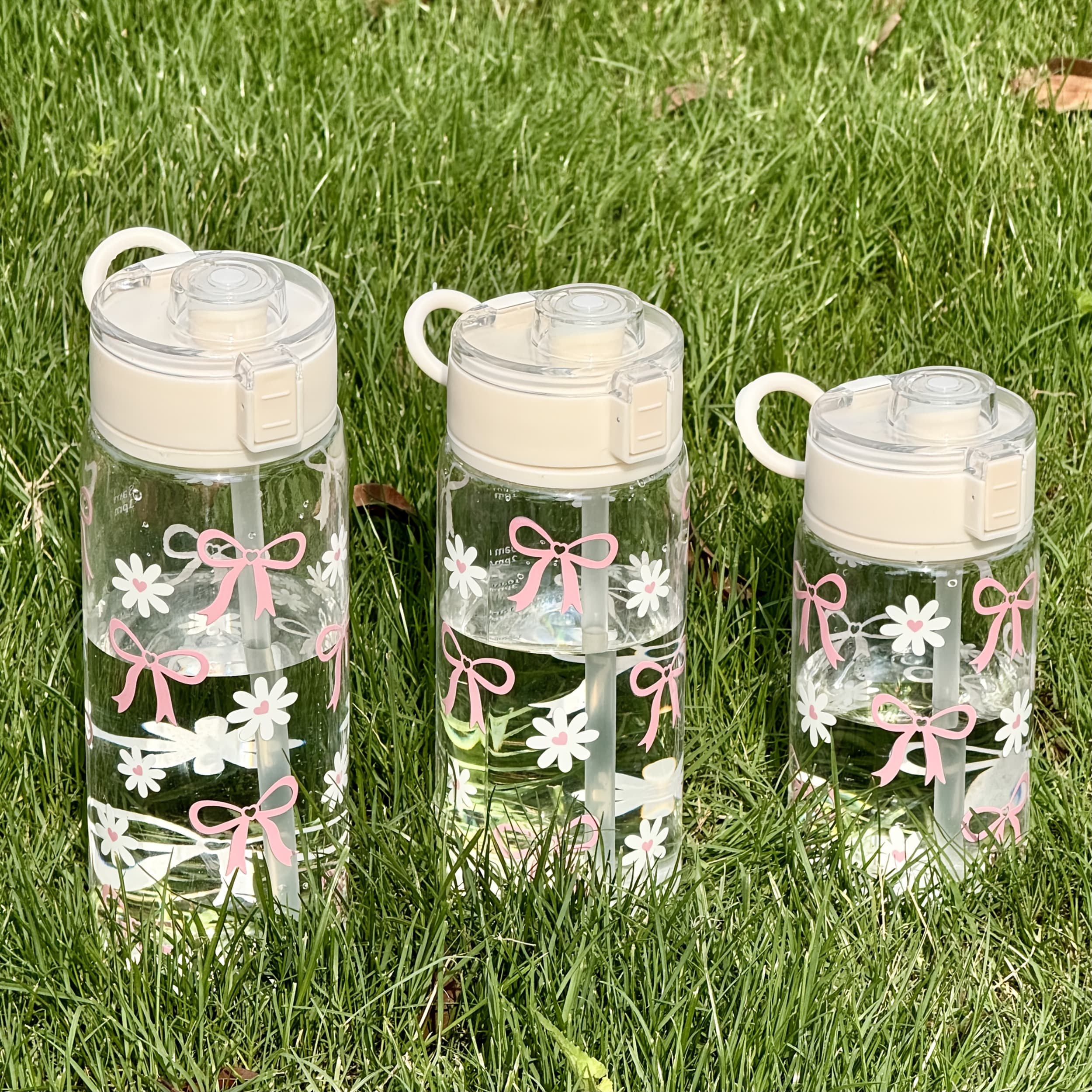 [1pc Pink Floral Leakproof Cup] HILAKE 1pc Leakproof Cup - Pink Floral Transparent Tumbler with Spill-Proof Lid | Durable PC Material, Cute & Stylish | Ideal for Coffee, Smoothies, Gym, Office, Travel | Perfect Gift for Women, Mother's Day, Wedding, Birthday | Beach Party Drinkware, Playful Aesthetic