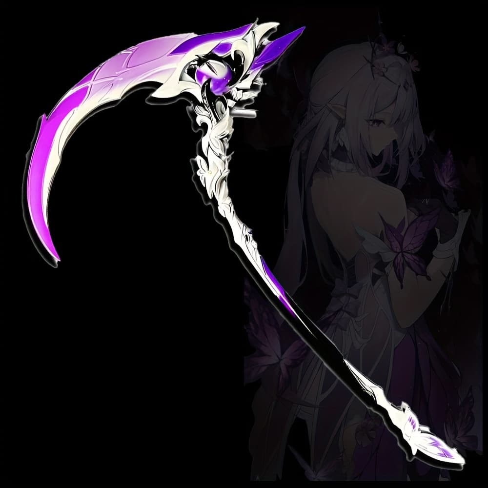 Anime-Inspired Large Sword Keychain - Purple & White Alloy Weapon Replica with Star Rail Design, Durable Zinc Alloy, Perfect for Gamers, Collectors, Thanksgiving, Father'S Day Gifts, Anime Fan Accessories, Collector'S Accessory, Street Style Accessory, Detailed Craftsmanship